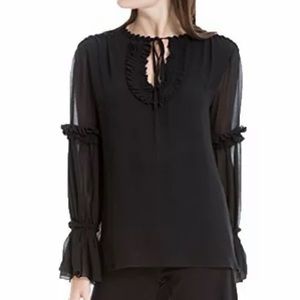 MAX STUDIO Seraphine Trumpet Sleeves Sheer Top
